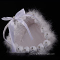 Beautiful satin bowknot decoration lace bridal party wedding flower girl basket wholesale